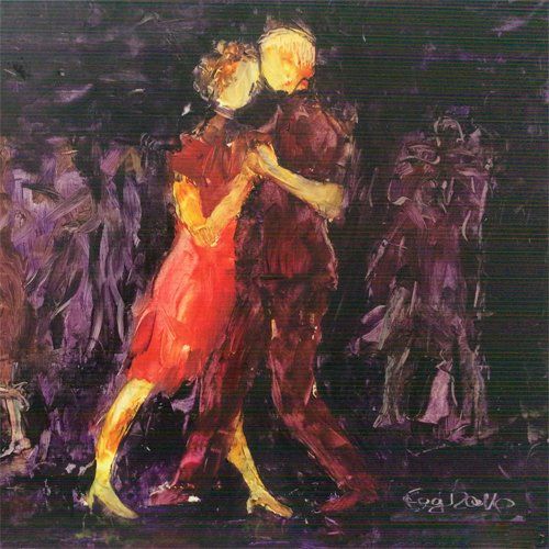 Bild, Öl, Karton, Tanz, Tango